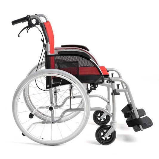 Ultra-Lightweight Wheelchair with Quick-Release Wheels, Wheel Locks, and Integrated Braking System