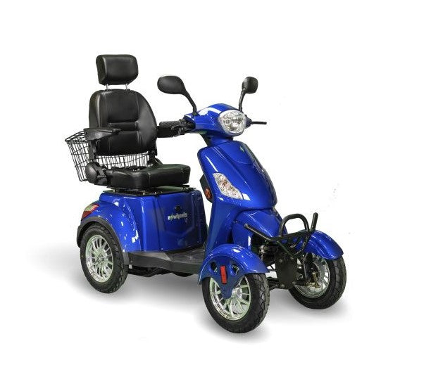 13 mph Four-Wheel Scooter with 35 Mile Range, Adjustable Comfort, and Enhanced Visibility