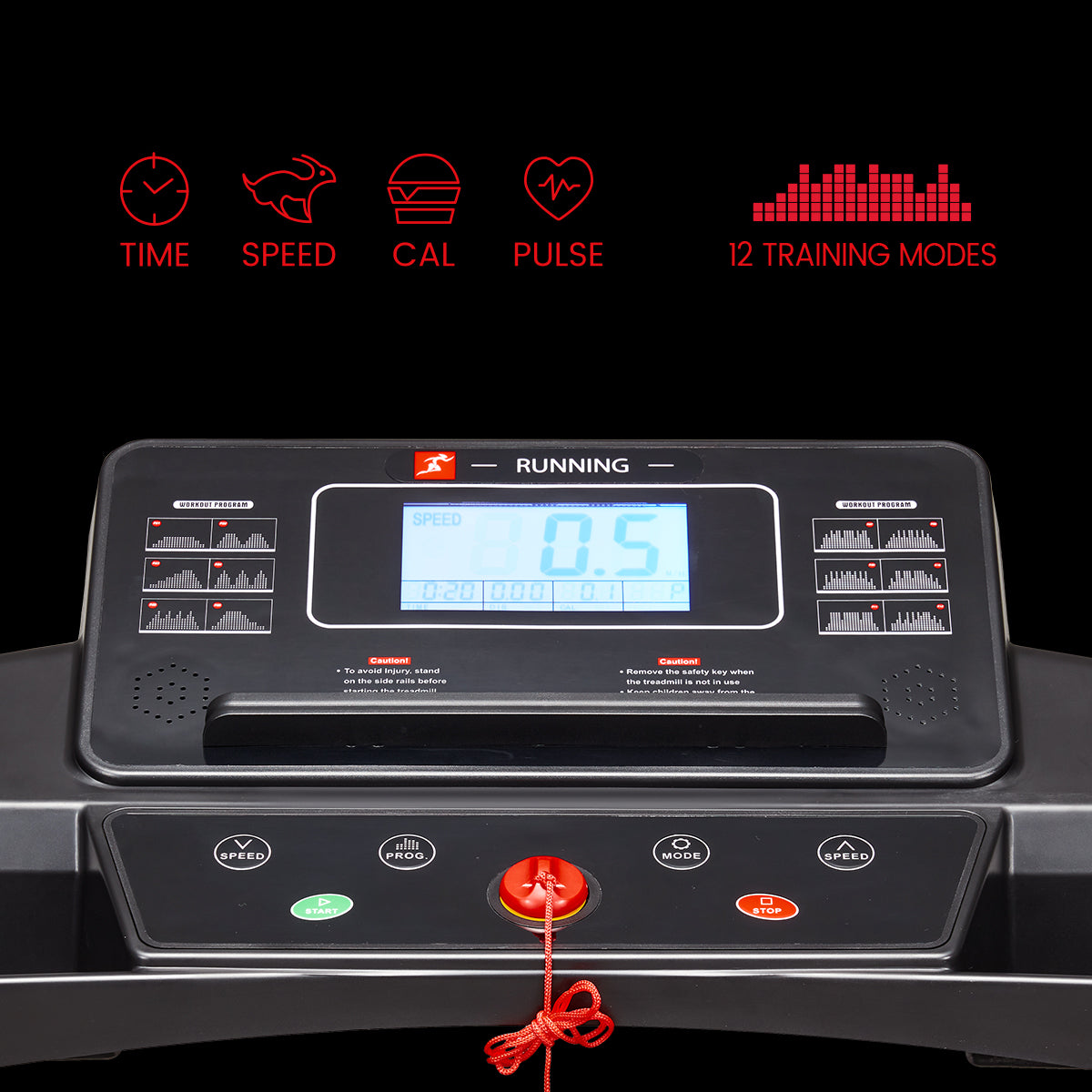 Smart Foldable Treadmill with LCD Display & 12 Training Modes