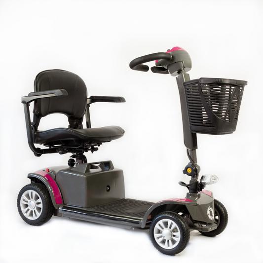 Rear Wheel Drive Electric Scooter with Regenerative Brake, Stadium-Style Seat, and Foldable Tiller