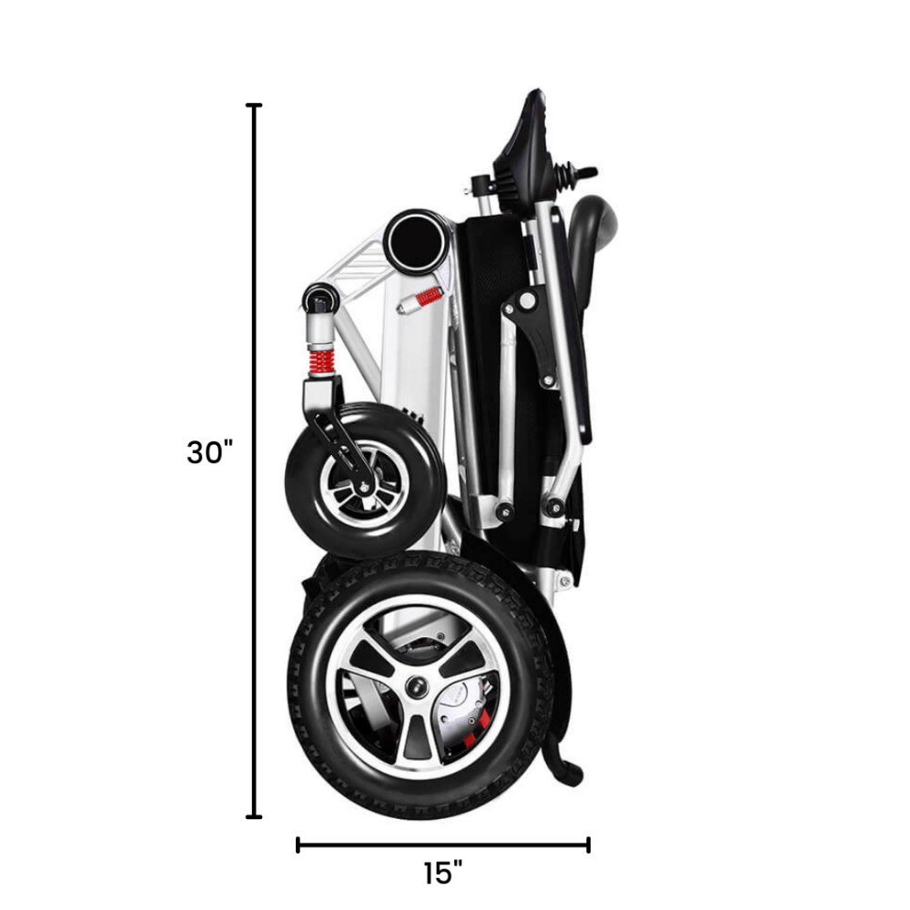 Signature Series Lightweight and Portable Electric Wheelchair: 300 lb Capacity, 20 Mile Range, and TSA Approved