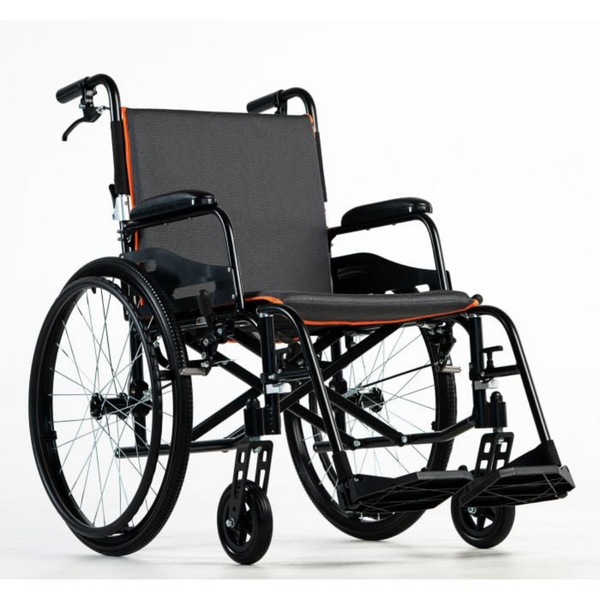 Ultra-Lightweight Wheelchair with Quick-Release Wheels, Wheel Locks, and Integrated Braking System
