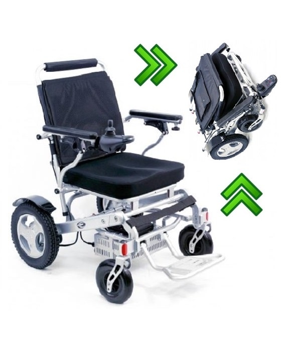 20" Ergonomic Contour Seating Foldable Power Wheelchair: Lightweight, Portable, and Comfortable